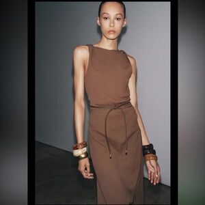 Zara Brown Midi Dress